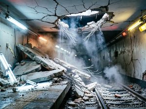 В Киеве вследствие массированных ударов произошло обрушение на станции метро